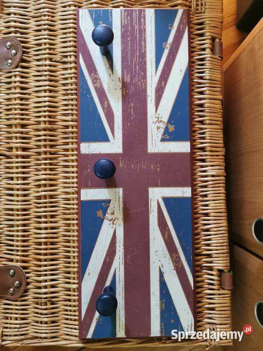 stylowy drewniany wieszak Vintage brytyjska Łódź