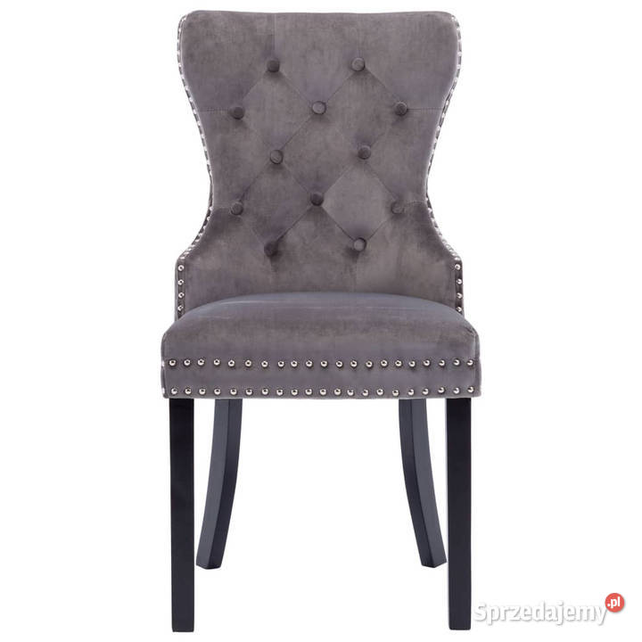 Krzesła stołowe 6 szare aksamitne WM3055874 Warszawa
