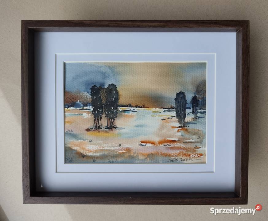 Akwarela Akwarelka Obraz pt Współistnienie Mikołajki