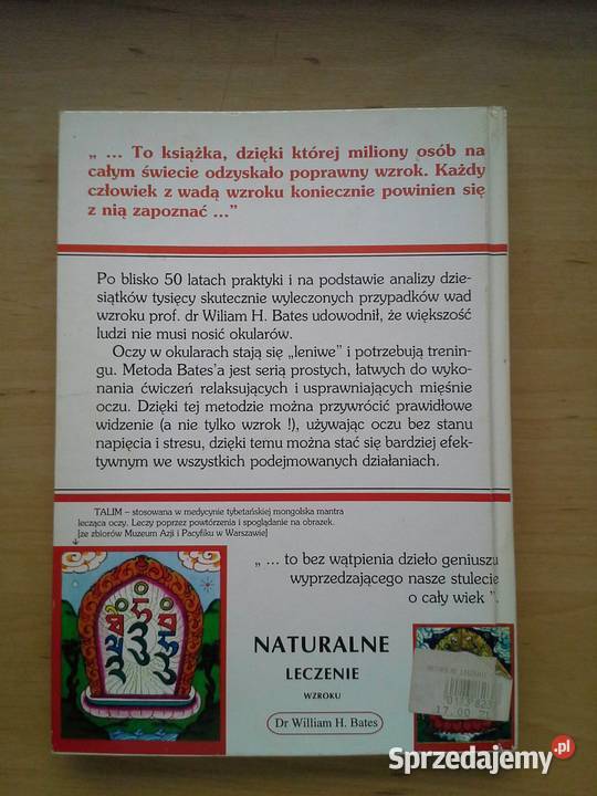 Naturalne Leczenie Wzroku Dr William H Bates Książki i Podręczniki Warszawa