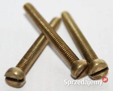 Wkręty mosiężne do metalu M 2 x 6 pełny gwint Białogard