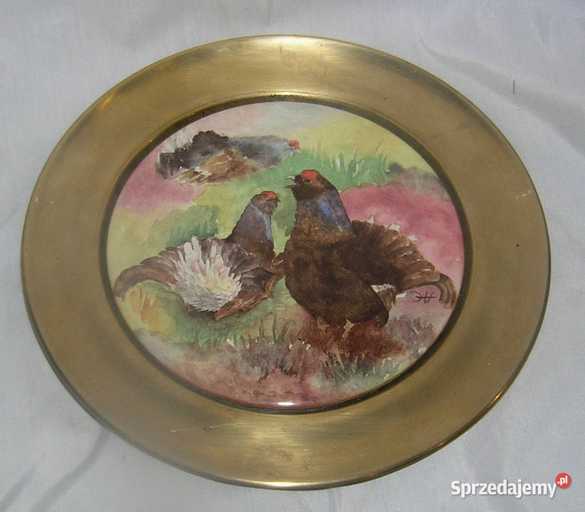 patera vintage z tokującymi głuszcami w dolnośląskie Bartków