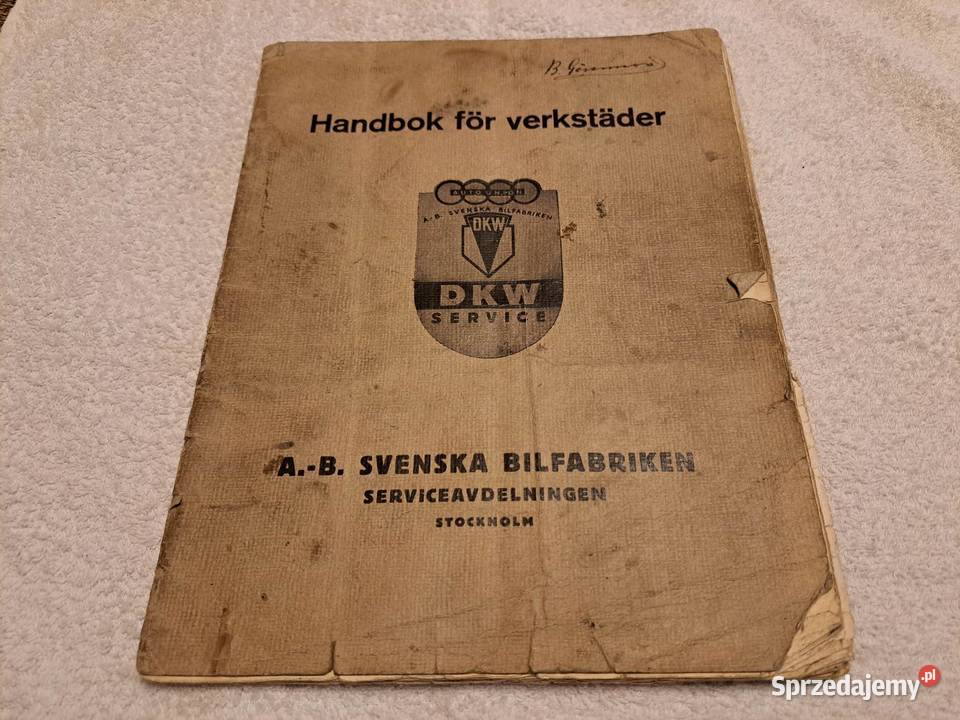 Instrukcja obslugi pojazdu DKW Auto Union 1933-1945