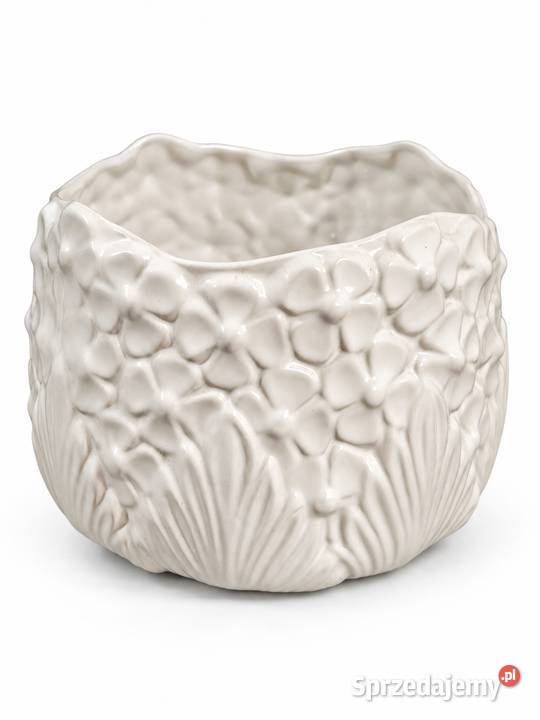 Duża Osłonka Ceramiczna Hortensja 3D Poddębice