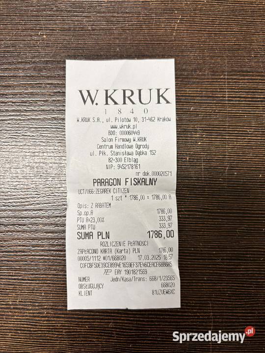 Zegarek Citizen EcoDrive GN4WS12G Gwarancja Elbląg