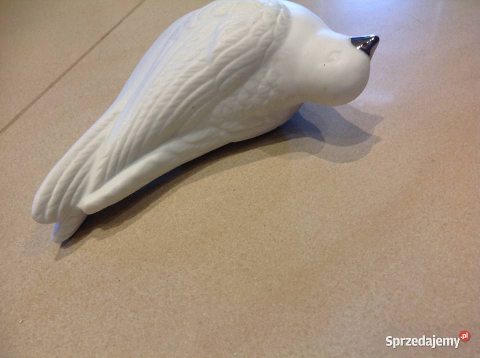 Ptaszek Biała Jaskółka Porcelana Ceramika Nowa Sól