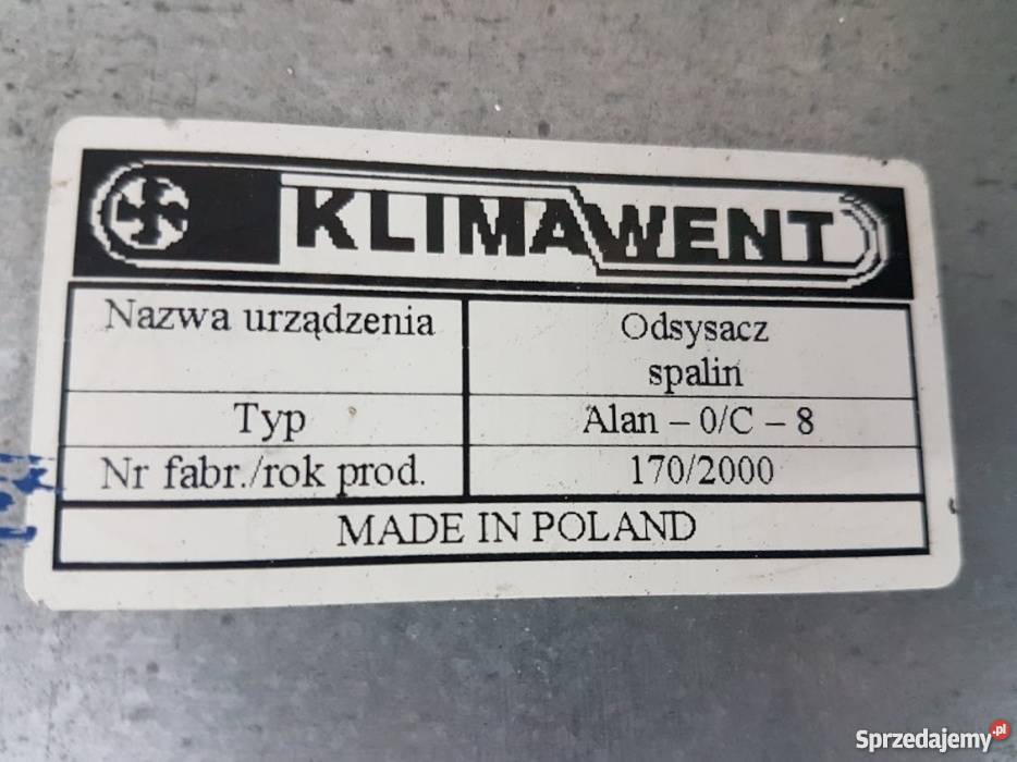 Wyciąg odciąg odsysacz spalin klimawent bębnowy Katowice