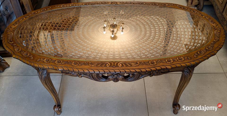 Piękny dębowy stolik ludwikowskisklep Dąbrowa