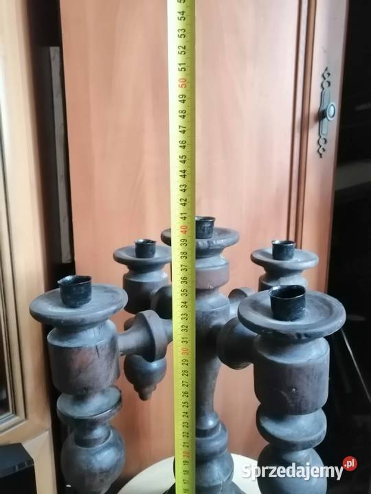 stary drewniany świecznik 4 ramienny dolnośląskie Legnica