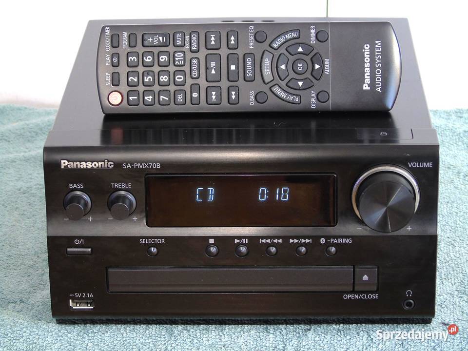 Wieża Panasonic SAPMX70 pilot USB mp3 BT CD Rds