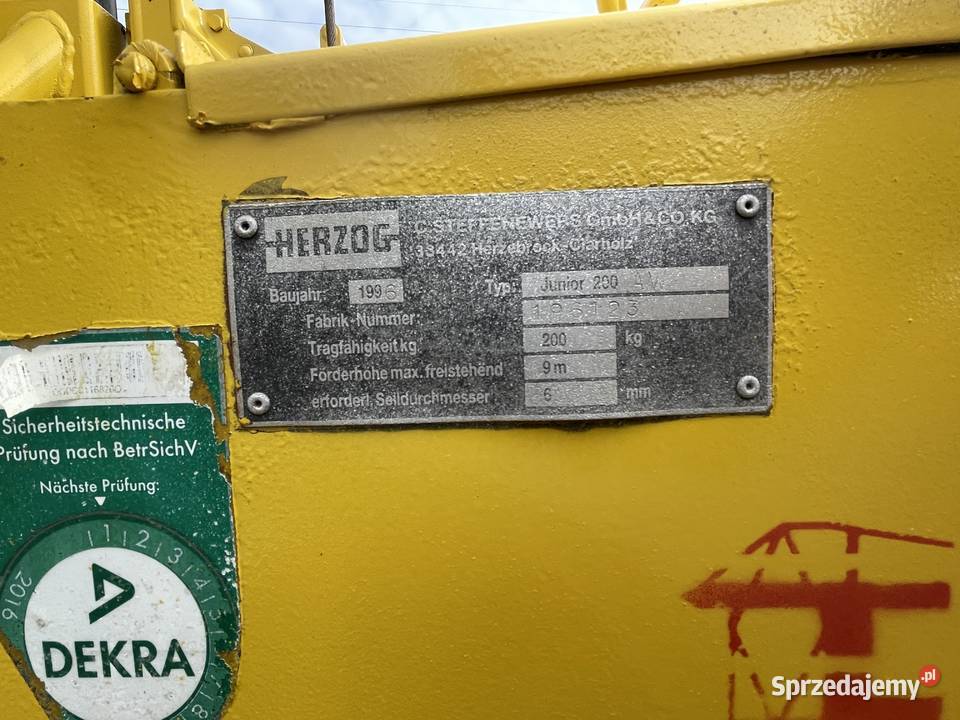 Winda Budowlana wyciąg HERZOG Junior 200 HD Ślesin