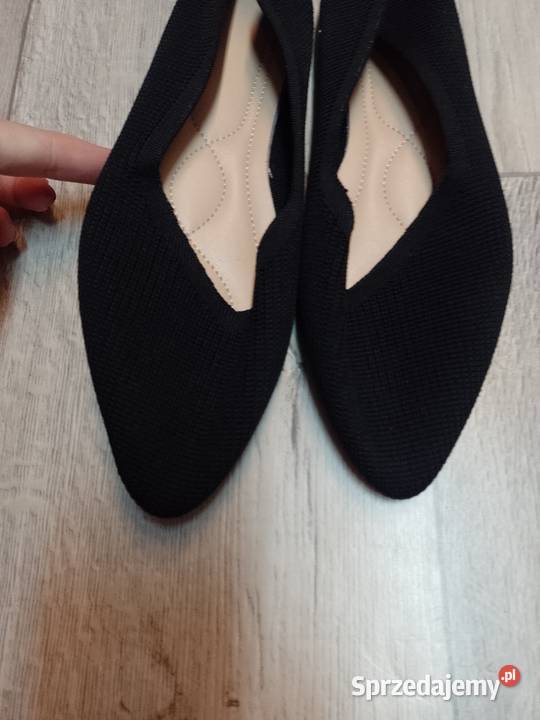 40 Czarne dzianinowe baleriny wieczorowe NOWE Balerinki Kraków sprzedam