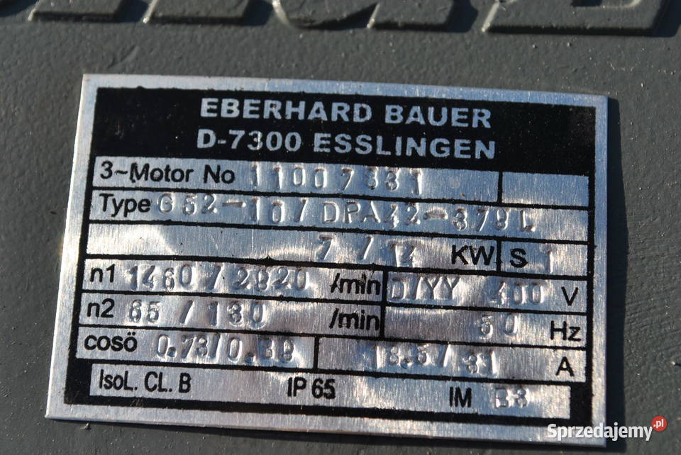 Motoreduktor dwubiegowy 714kw 65130obrmin BAUER Pozostałe Kargowa