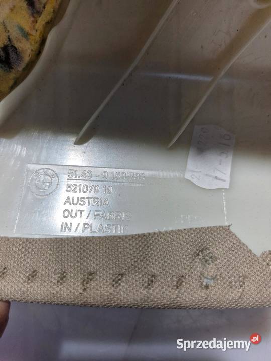 BMW F10 F11 PLASTIK OSŁONA SŁUPKA LEWA 9169783 Osłony i zaślepki dolnośląskie
