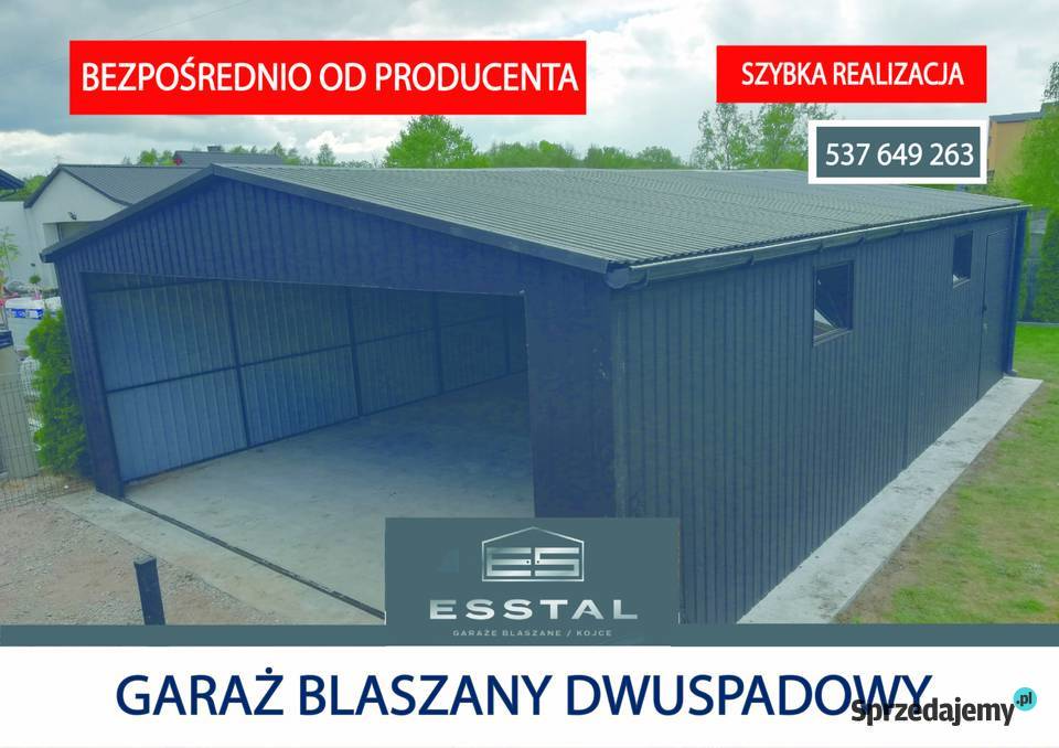 Konstrukcja Stalowa Garaż Blaszany GRAFITOWY blacha Olsztyn