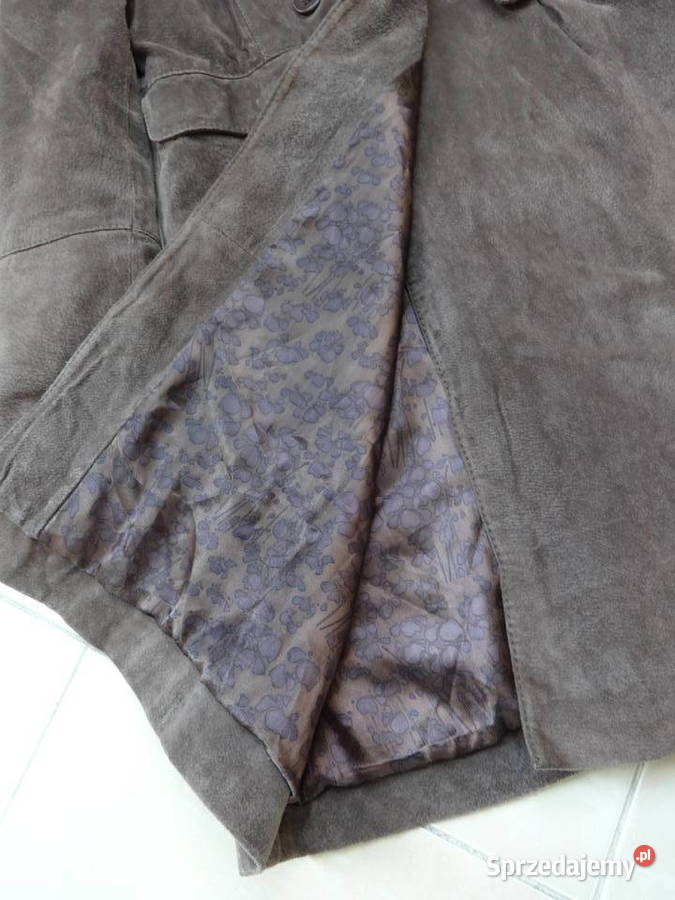 Czekoladowy płaszczyk ze skóry Stradivarius Tomaszów Mazowiecki sprzedam