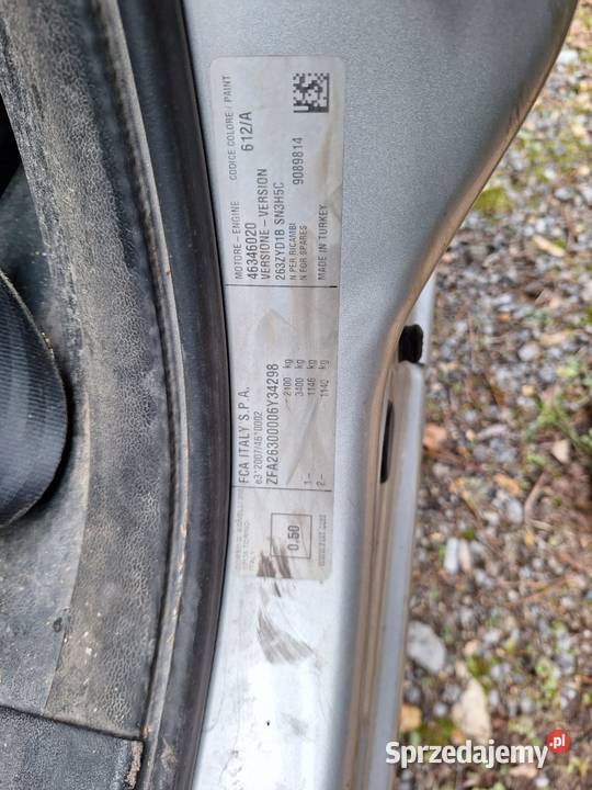 Fiat Doblo 16JTD uszkodzony mały przebieg 2023r Częstochowa