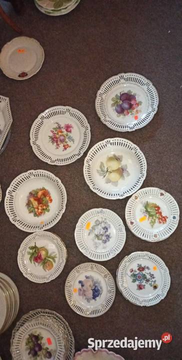 Talerzyki z owocami Ażurowe Białe Porcelana i szkło Gdańsk