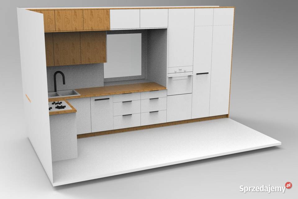 Projektowanie mebli kuchni na wymiar rendering Meble na wymiar Jeżowe