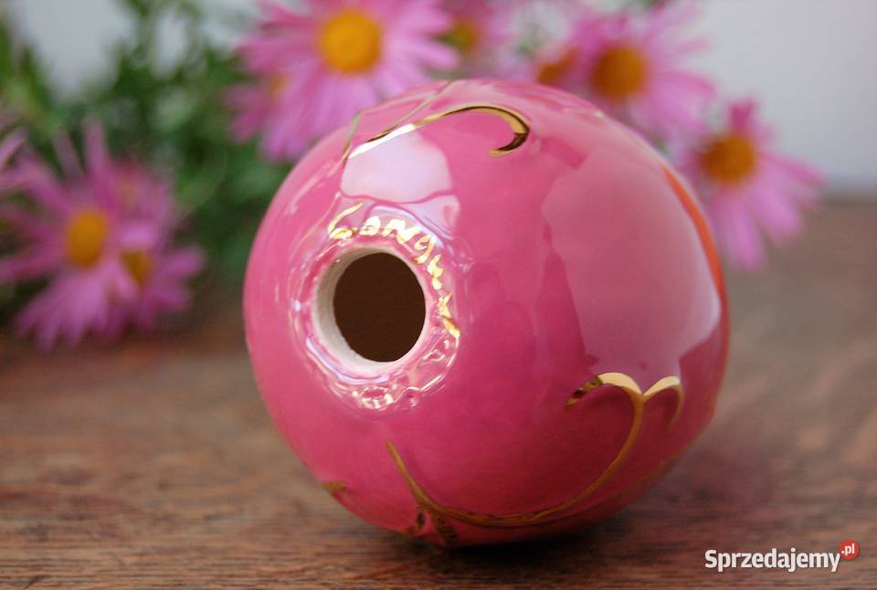 Jajo złocone ceramika Emaux de Longwy Francja Lublin