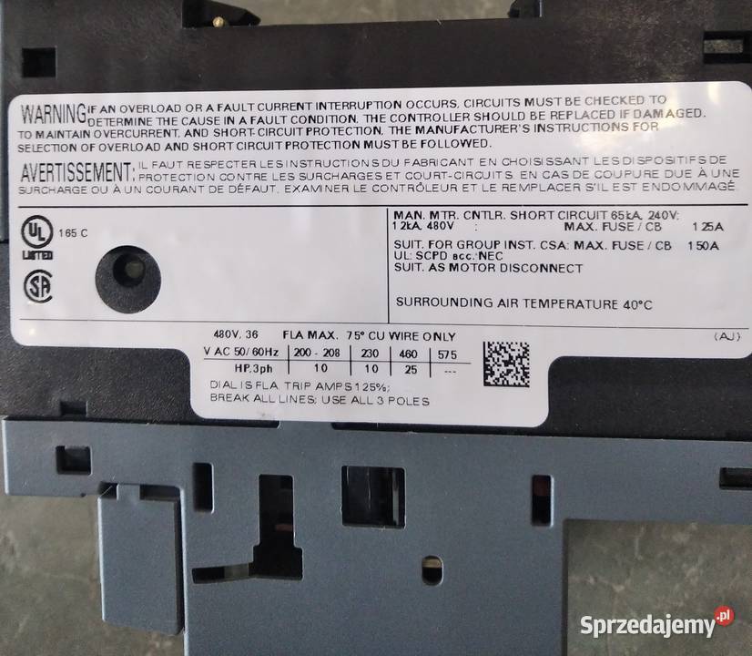 Wyłączniki silnikowe Eaton 32A Siemens 3036A