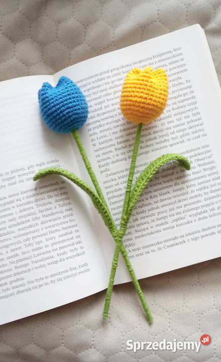 Tulipany wykonane na szydełku Łask sprzedam