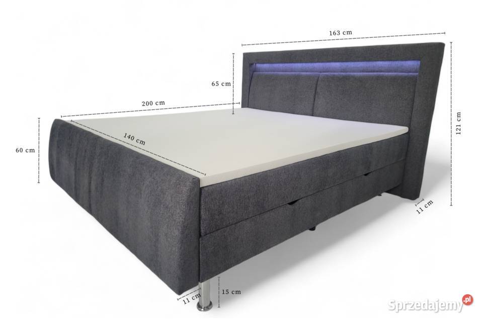 Łóżko Kontynentalne Luna Premium Różne Kolory Tarchały Małe