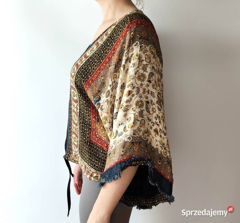 Kurtka narzutka kimono Zara XS 34 boho bohemian Moda i Styl Szczecin