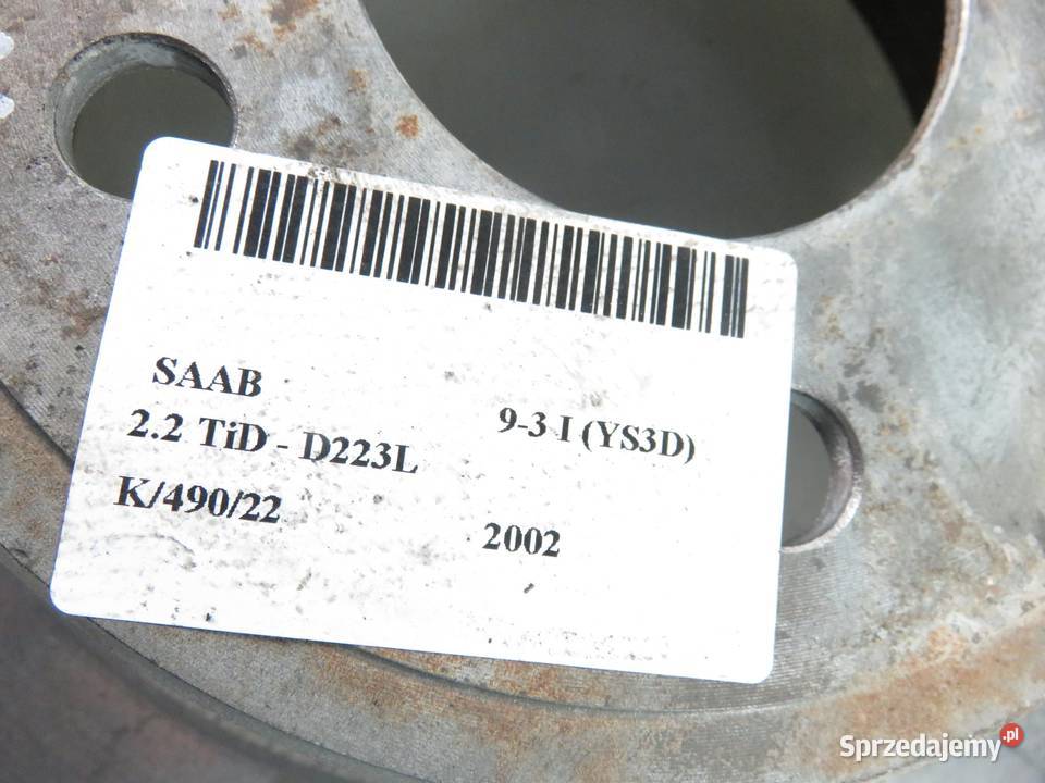 TARCZA HAMULCOWA TYŁ SAAB 93 I 285 MM