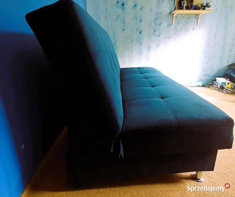 wersalka Doris rozkładana granatowa elegancka Rokitno Szlacheckie