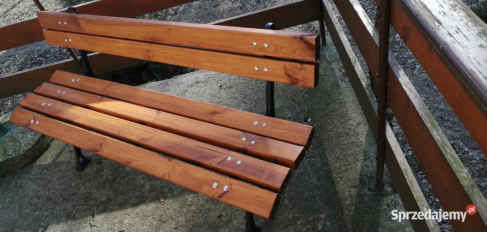 ŁAWKA Królewska Ogrodowa 150 żeliwne nogi beże i brązy  Łódź