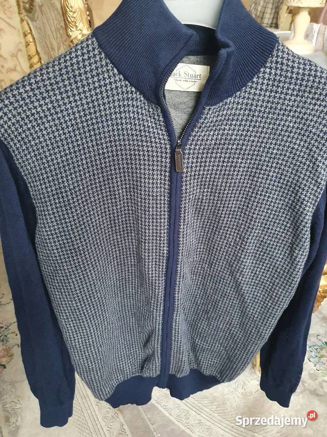 Sweter z kaszmirem meski szary/srebrny sprzedam