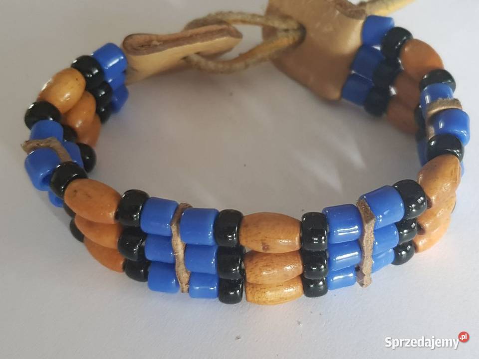 Maroko bransoletka egzotyczna z drewna skórzana Kielce