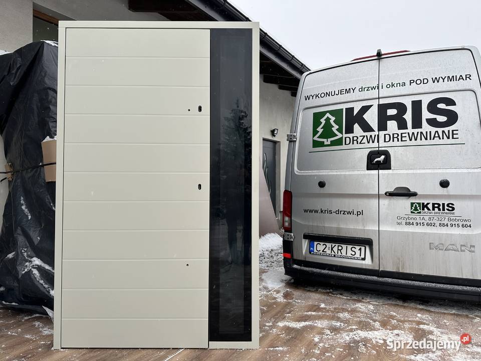 Drzwi drewniane zewnętrzne RĘKI ANGIELSKIE BIAŁE 99cm kujawsko-pomorskie Brodnica