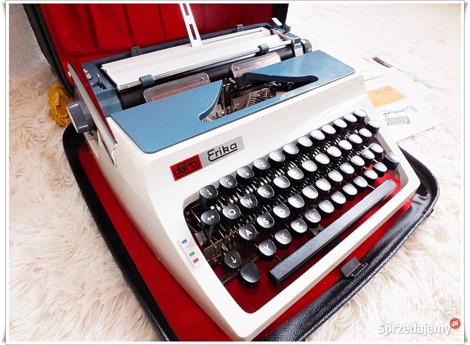 Stara maszyna do pisania Erika 1975 kufer instr lubuskie Żary