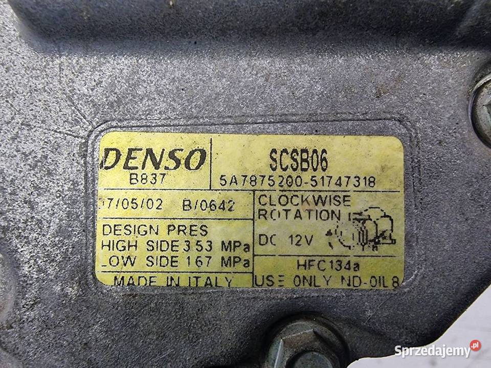 SPRĘŻARKA KLIMATYZACJI FIAT BRAVO 5A7875200 osobowe