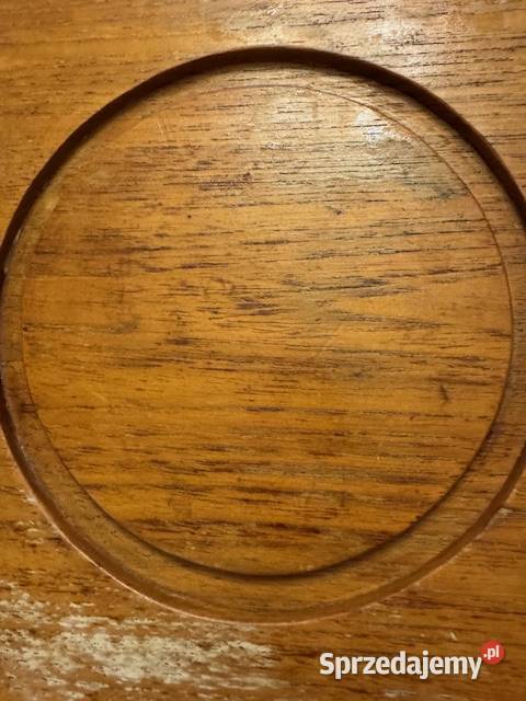 Podstawka Taca z uchwytami drewniana z czasów Częstochowa