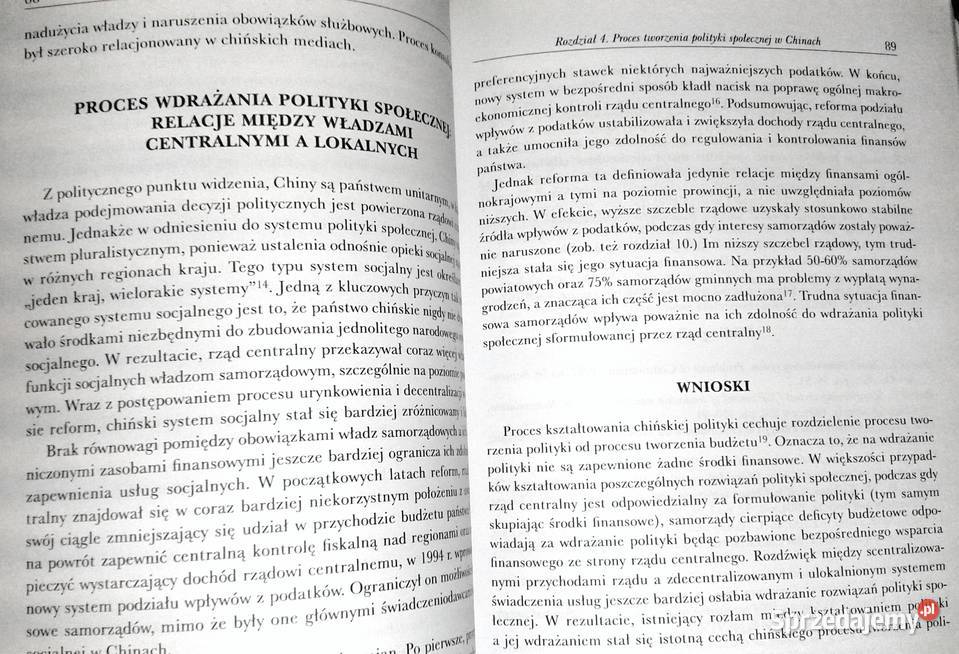 Polityka społeczna w Chinach Rozwój a dobrostan lubelskie Chełm