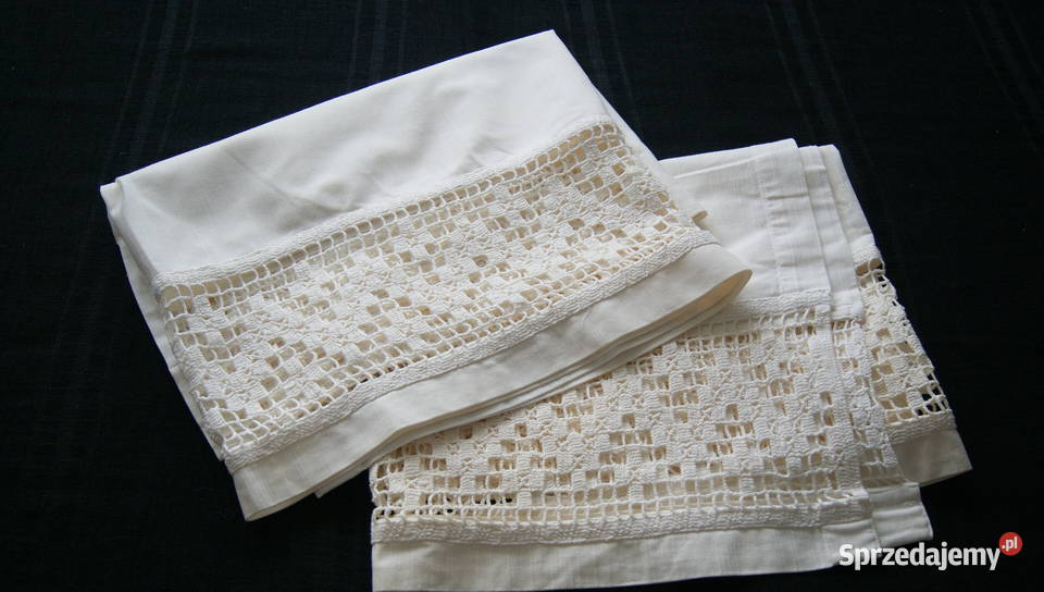 Zazdrostka shabby chic wstawka szydełkowa 2x dolnośląskie Dobroszyce