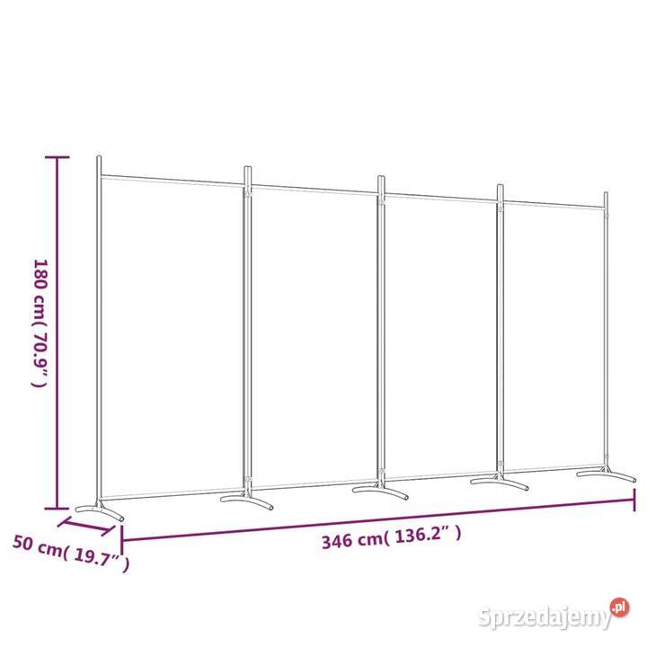 vidaXL Parawan 4panelowy czarny 346x180 tkanina Warszawa sprzedam
