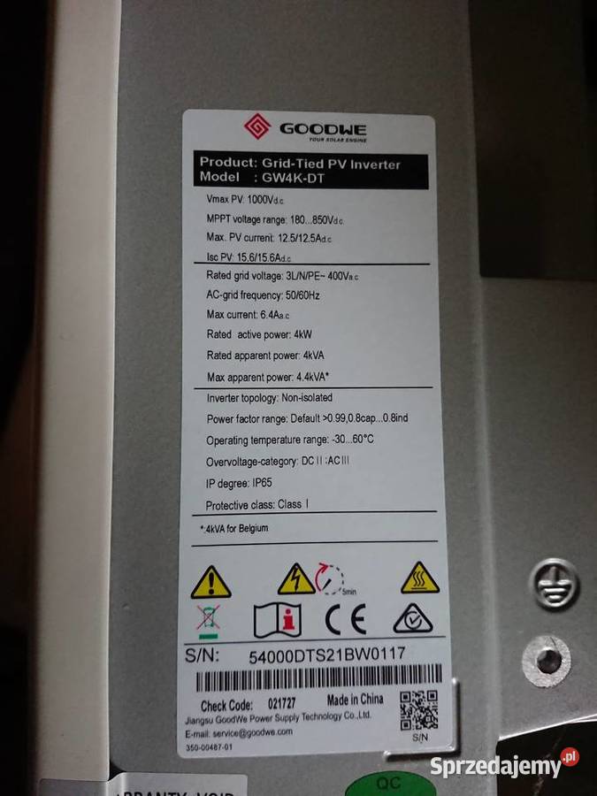 Sprzedam 2 falowniki Goodwe DT Warszawa