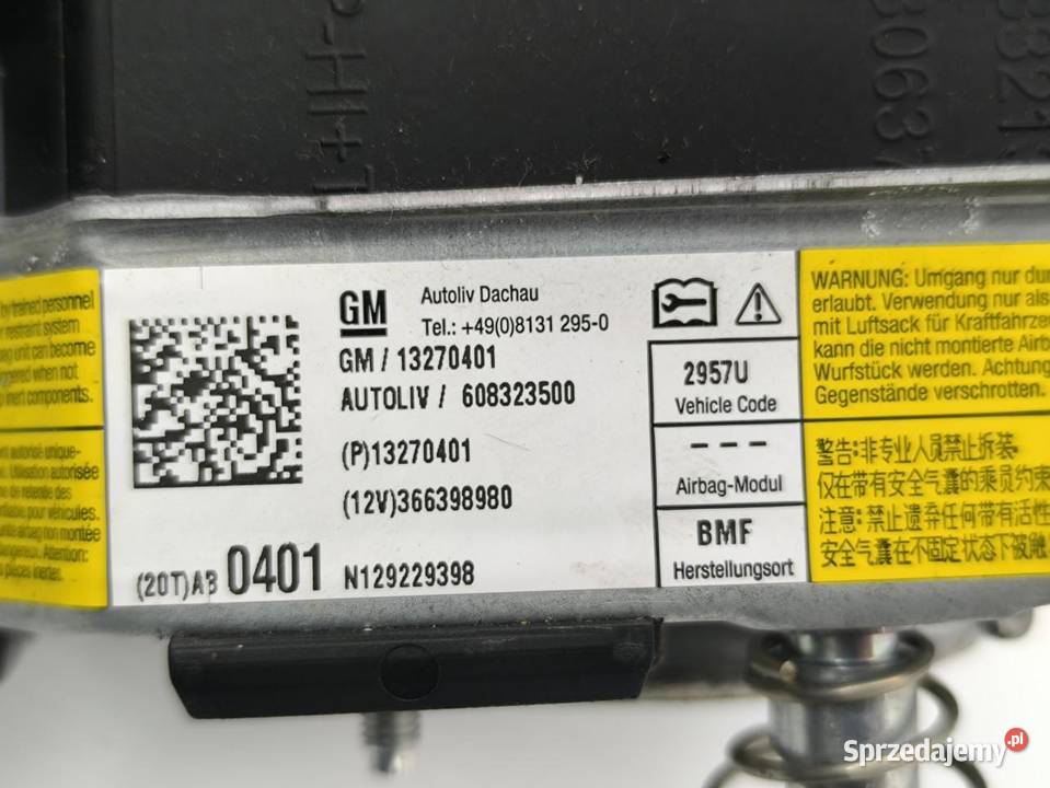 AIRBAG PODUSZKA KIEROWCY OPEL INSIGNIA A KOMBI osobowe Poduszki powietrzne sprzedam