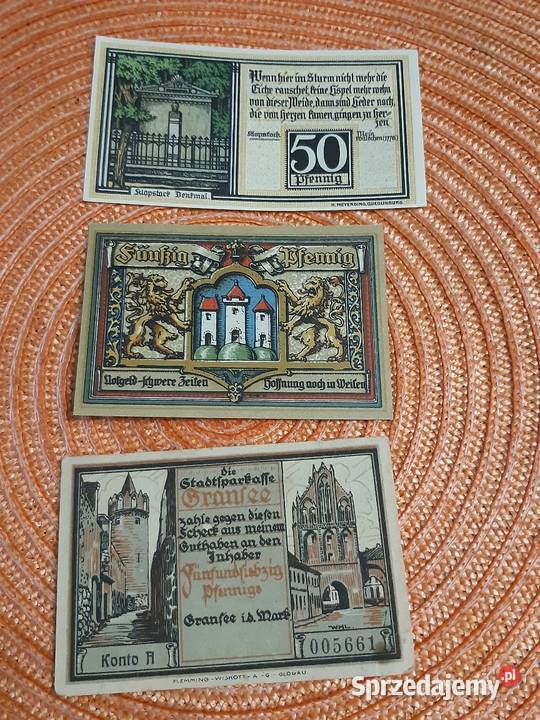 banknoty niemieckie zestaw Łomża