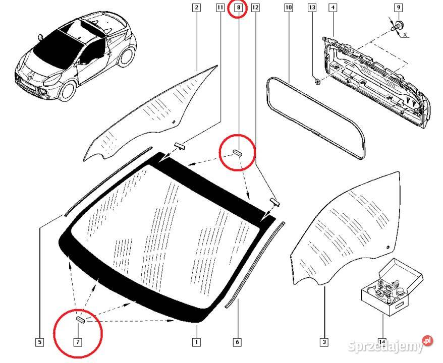 Stoper dystans guma blokada szyby Renault Dacia Warszawa sprzedam