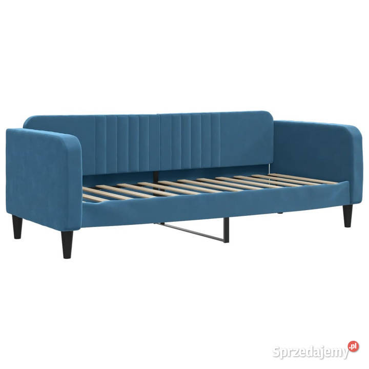 Sofa rozsuwana niebieska aksamit 80x200 Warszawa sprzedam