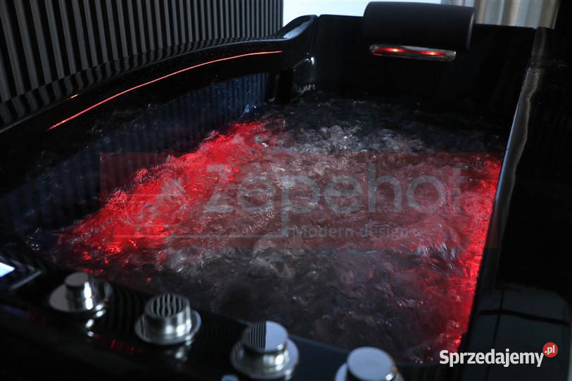 Czarna wanna z hydromasażem EBD034 prostokątna podlaskie Grabówka