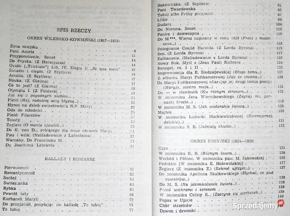 Adam Mickiewicz Wiersze Chełm sprzedam