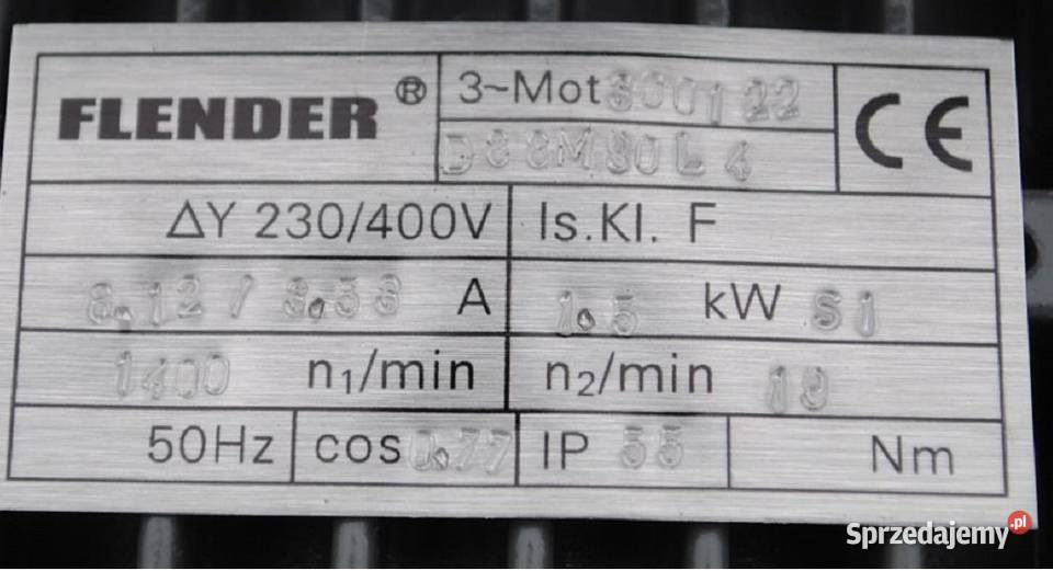Motoreduktor 15kw 19obrmin Firmy FLENDER Kargowa