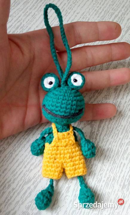 Żabka wykonana na szydełku brelok zawieszka łódzkie Łask