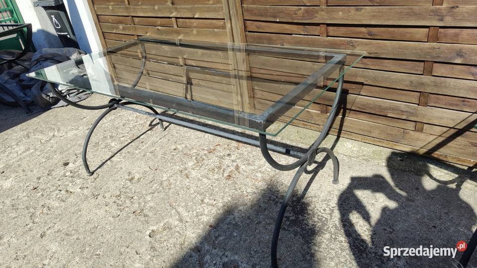 Stół 150x80 ogrodowy kute metalowe ze szkłem Warszawa
